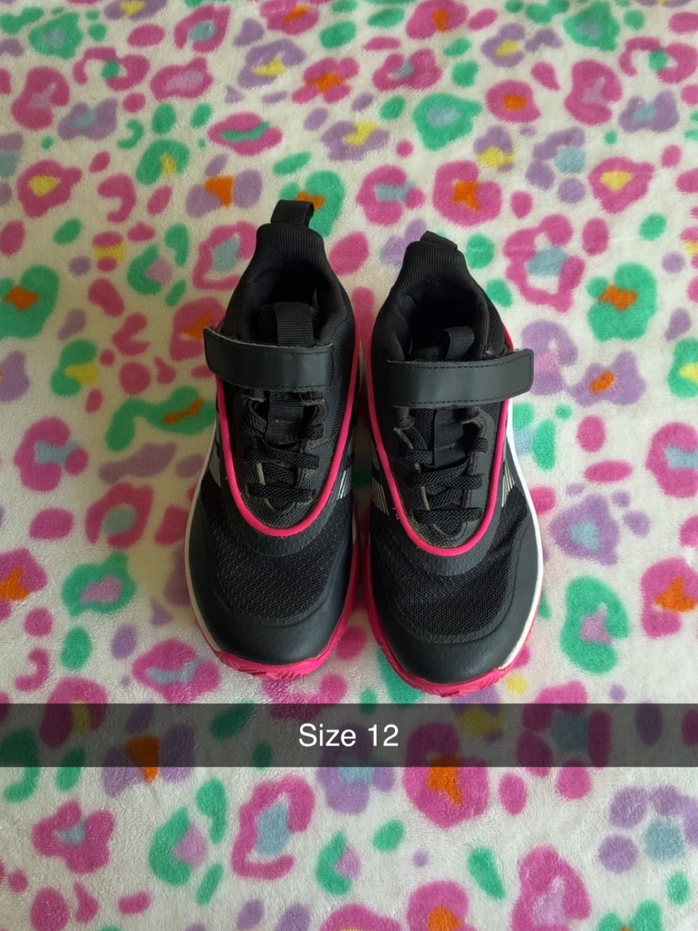 adidas Kids Black and Pink Athletic Sneakers